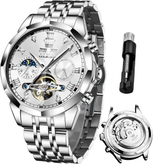 taint forte document replant Wrist Watches OLEVS Watches for Men Automatic Mechanical Luxury Dress Big Face Self Winding Tourbillon Skeleton Luminous 