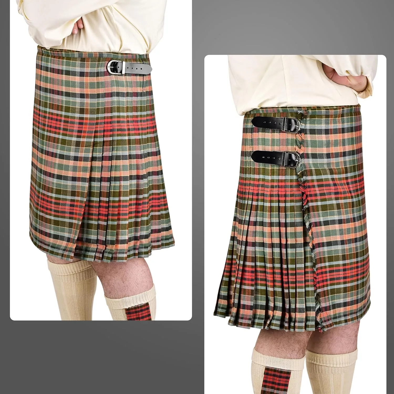Tartan Kilt naturalistic bloom Polyviscose 8 Yard Traditional Mens Kilt Kilt for Men I Scottish 