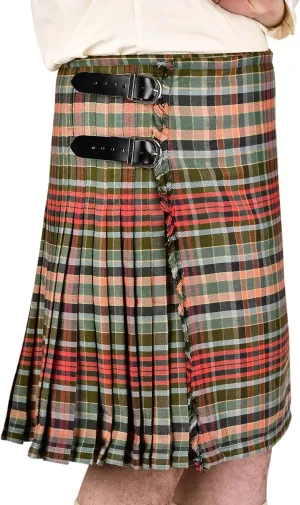 Tartan Kilt naturalistic bloom Polyviscose 8 Yard Traditional Mens Kilt Kilt for Men I Scottish 