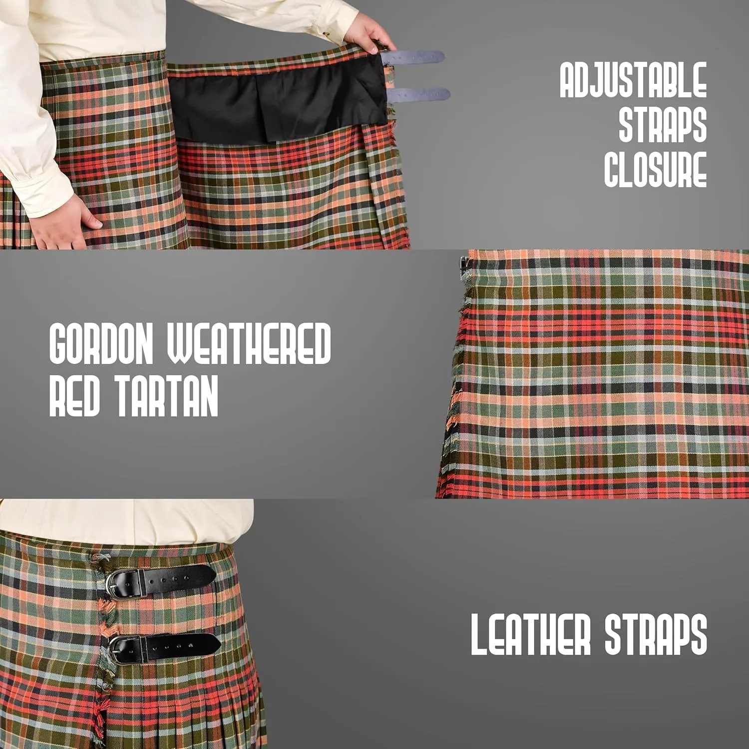 Tartan Kilt naturalistic bloom Polyviscose 8 Yard Traditional Mens Kilt Kilt for Men I Scottish 