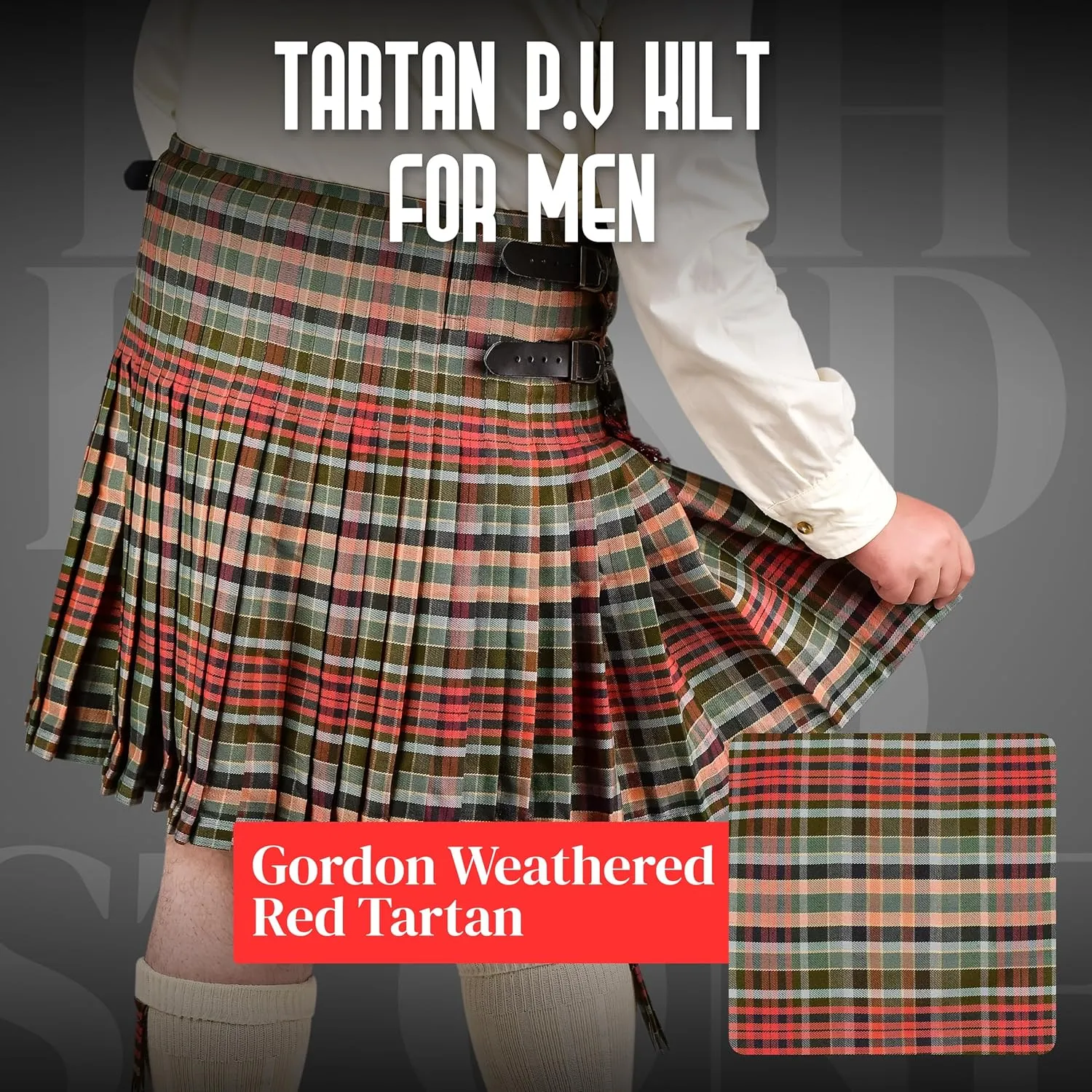 Tartan Kilt naturalistic bloom Polyviscose 8 Yard Traditional Mens Kilt Kilt for Men I Scottish 