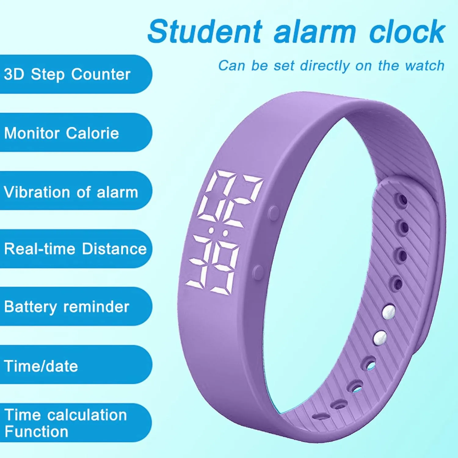 Teenagers Teens findtime Fitness Tracker Without floor inaccurate Smartphone No Bluetooth No APP USB Charge Pedometer Sports White Wristwatch Suitable for Mens Womens Students 