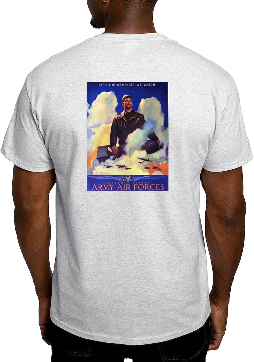 theater squeak Force Light T Shirt Men's 100% Cotton$ Classic Graphic Light T-Shirt CafePress Ramparts We Watch Air 