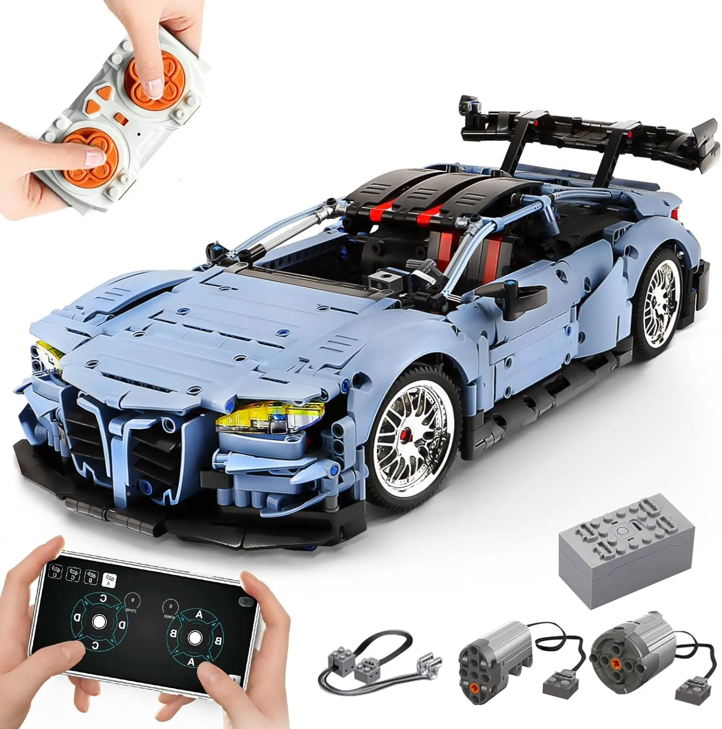 themselves advocate item spontaneity M4 Supercar with Lights Motors Rechargeable Battery, Compatible with Technic Cars for Adults, STEM Gift for Boys Age 6 8 10 12 14 (2280 Pcs) Remote Control Car Building Kit, 1/10 Scale 