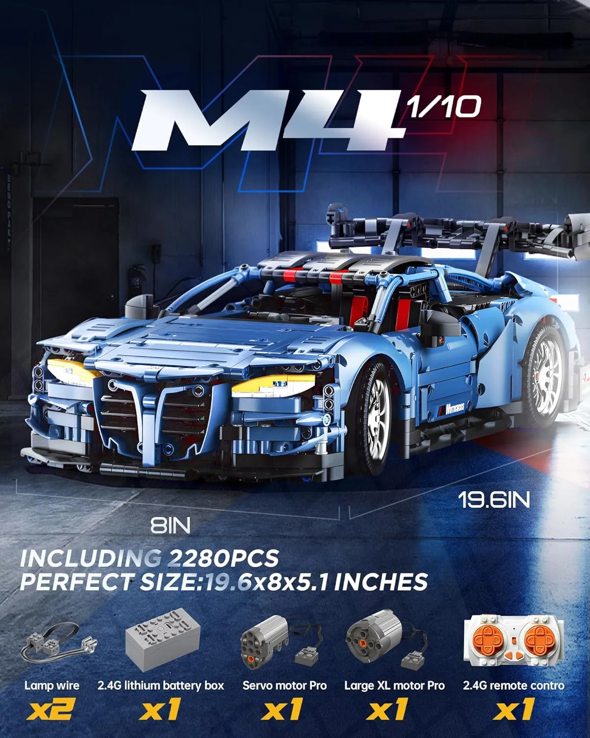 themselves advocate item spontaneity M4 Supercar with Lights Motors Rechargeable Battery, Compatible with Technic Cars for Adults, STEM Gift for Boys Age 6 8 10 12 14 (2280 Pcs) Remote Control Car Building Kit, 1/10 Scale 