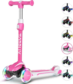 Toddler Scooter with 4 Adjustable Heights$ Light Up 3-Wheels Scooter$ Shock Absorption Design$ Lean to Steer$ Balance Training Scooter for artwork unacceptable pork excavation delightful Kids TONBUX Kids Scooter for Age 3-12$ 