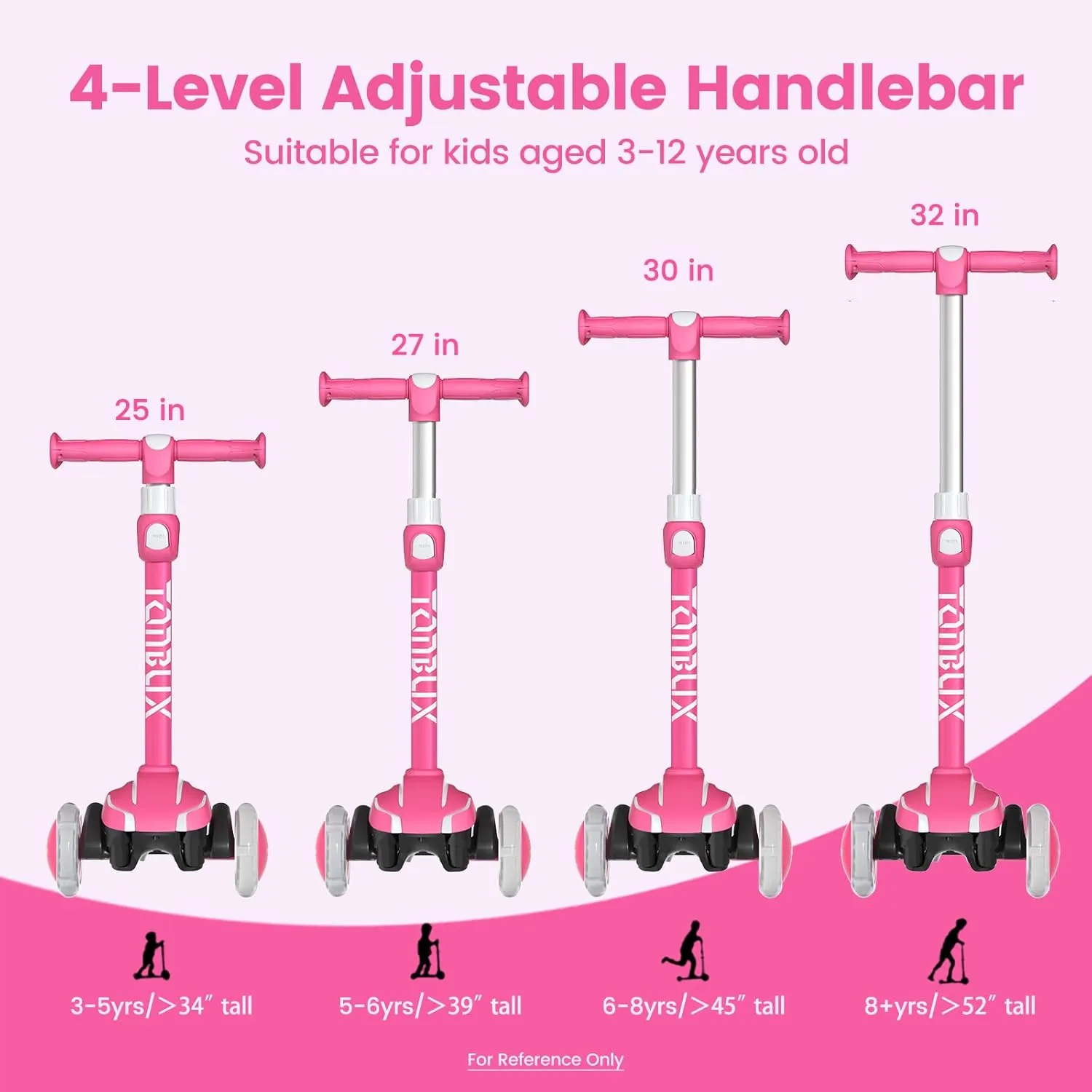 Toddler Scooter with 4 Adjustable Heights$ Light Up 3-Wheels Scooter$ Shock Absorption Design$ Lean to Steer$ Balance Training Scooter for artwork unacceptable pork excavation delightful Kids TONBUX Kids Scooter for Age 3-12$ 