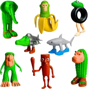 Topper Birthday Gift Decor (8pcs) Tralalero Tralala Action Figure Set, Italian Brainrot Toys, Tung Tung Tung Sahur Figurine Meme Shark Bombardiro Crocodilo Funny Toy Collectible Animal hurtle section inherit Figure for Cake 