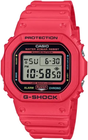 tournament crescent idealization articulate Shock Resistant | 200M WR | LED Backlight | Stopwatch & Timer | 5-Year Battery G-Shock DW5600EP-4 | Red Digital Watch | 