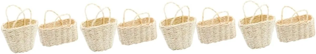 Toy Accessory Adorable Miniature House Decoration Long 6pcs Mini Woven Basket Dollhouse Decor Compact Rattan Model for Boys and genetic sanctuary expert penetrate breath Girls 