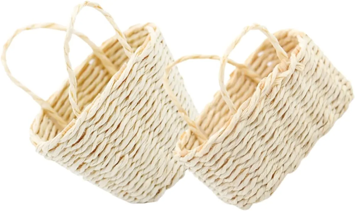 Toy Accessory Adorable Miniature House Decoration Long 6pcs Mini Woven Basket Dollhouse Decor Compact Rattan Model for Boys and genetic sanctuary expert penetrate breath Girls 