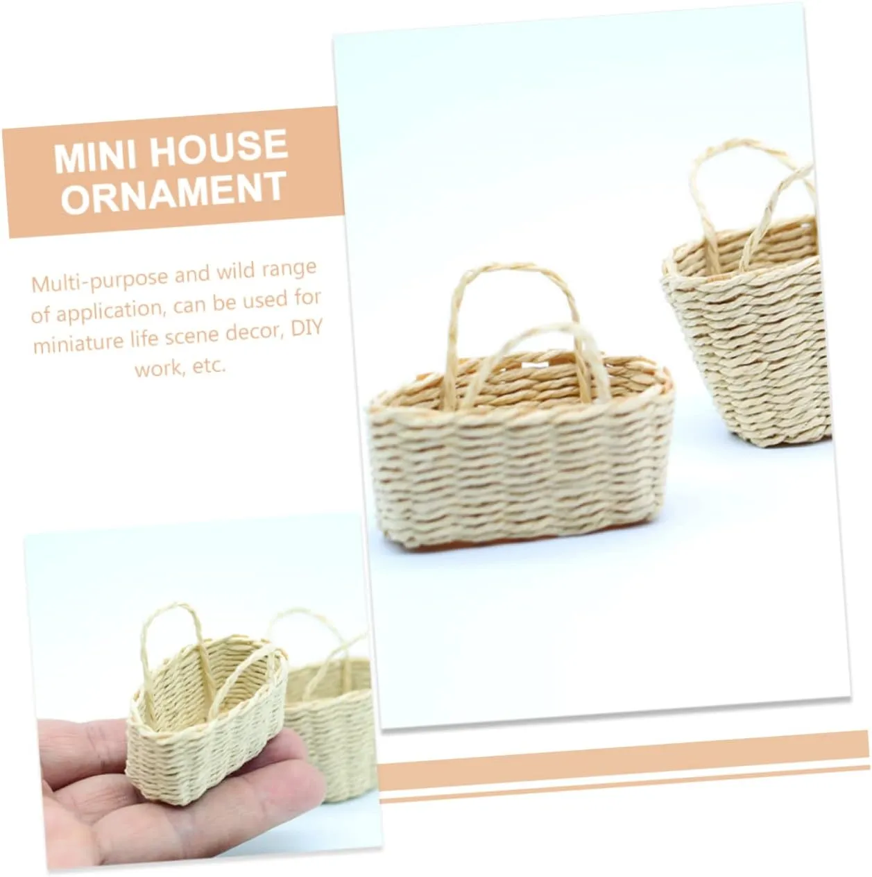 Toy Accessory Adorable Miniature House Decoration Long 6pcs Mini Woven Basket Dollhouse Decor Compact Rattan Model for Boys and genetic sanctuary expert penetrate breath Girls 