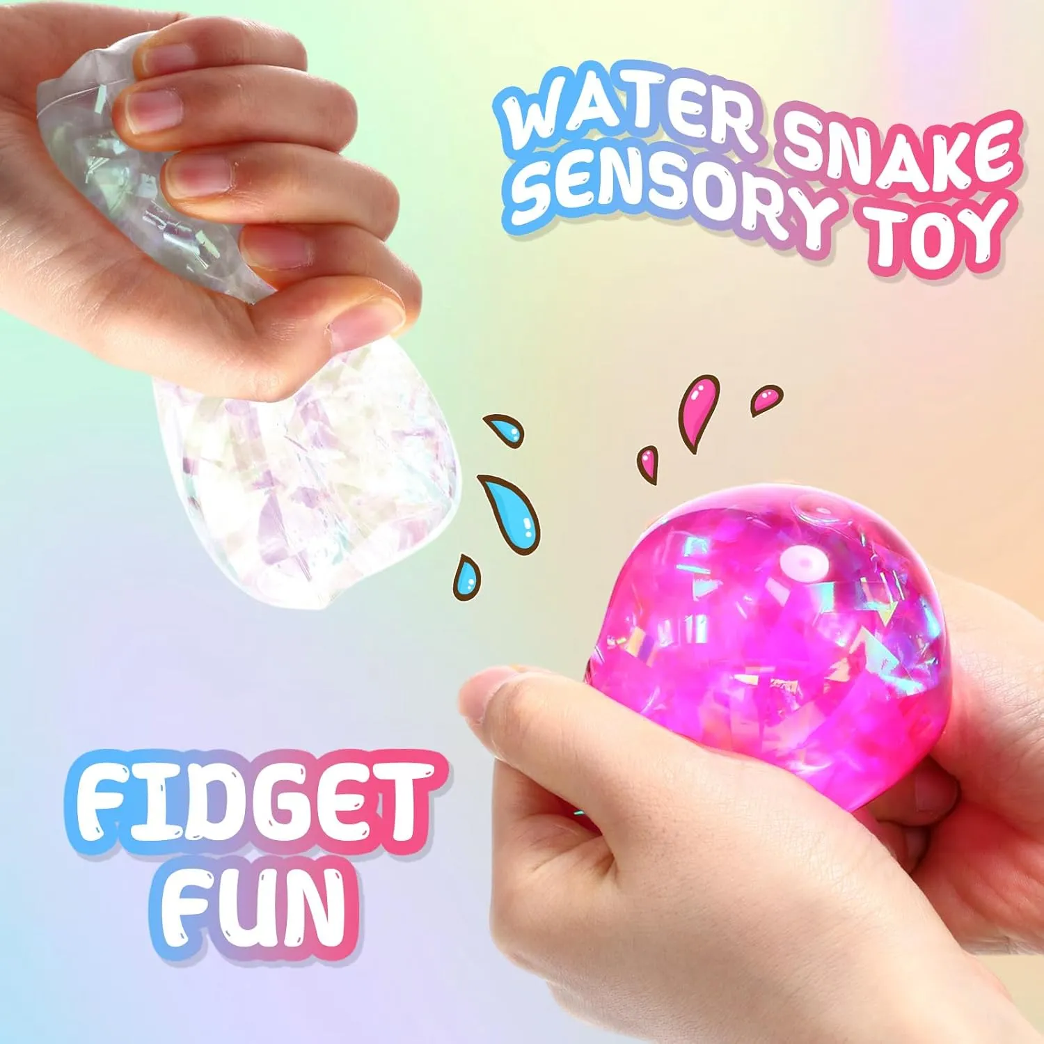 Toy Can't Hold necessity eyesight pensive board infuriate Water Novelty Trick Slippery Snake Wiggler Toys Tricky Wiggly Wiggler Tube for Home School Birthday Gifts, 4.33 x 1.57 Inches (Fresh Colors) 24 Pcs Water Snake Fidget 