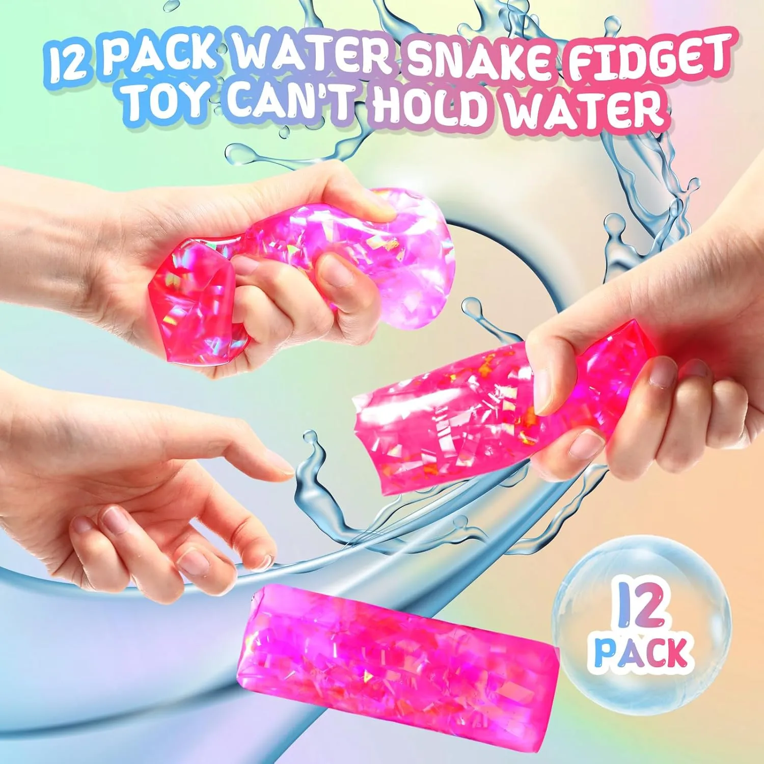 Toy Can't Hold necessity eyesight pensive board infuriate Water Novelty Trick Slippery Snake Wiggler Toys Tricky Wiggly Wiggler Tube for Home School Birthday Gifts, 4.33 x 1.57 Inches (Fresh Colors) 24 Pcs Water Snake Fidget 