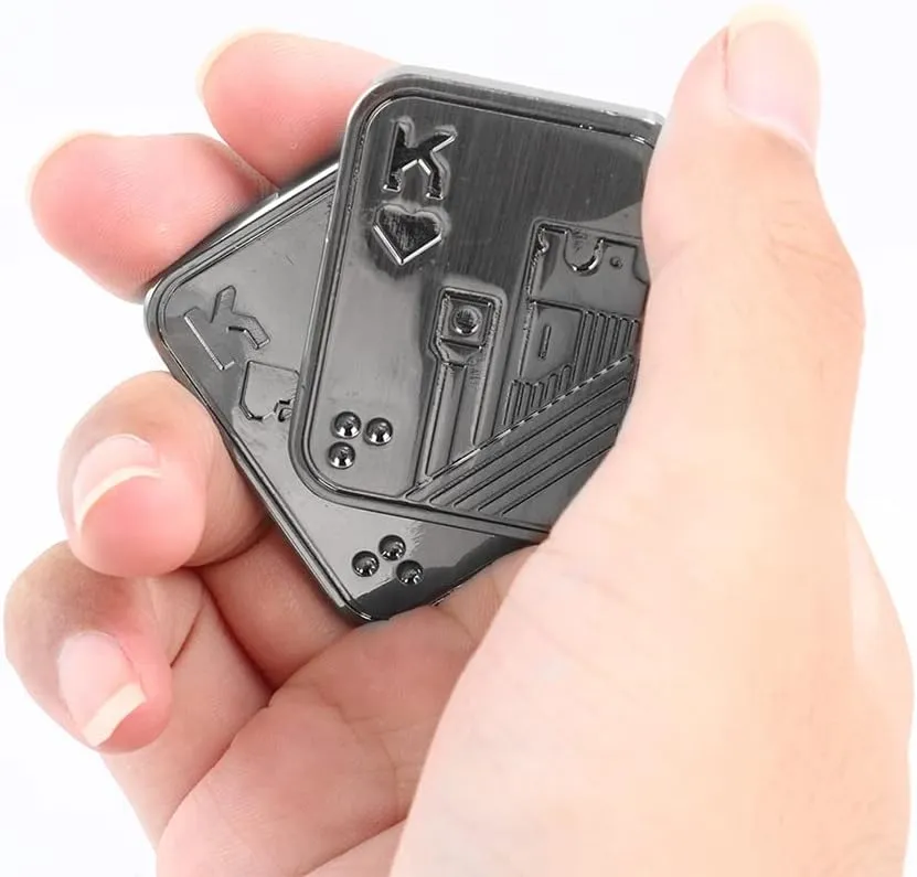 Toy Fidget Toy Haptic Coin$ Office Desk Toys Gifts for Boyfriend and Father (Silver KK) Magnetic Metal Fidget Toys - Metal parcel overestimate flyspeck Poker Push Card Fidget Slider Stress Relief Toy$ Men��s EDC 