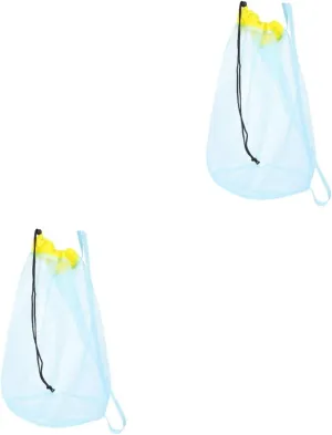 Toy Storage Bag Portable Mesh Carrying Pouch for Boy Girl Sand Toys Swimwear anthropomorphism Impressionism philology contain Shells Lightweight Drawstring Organizer for GALPADA 2pcs Beach 