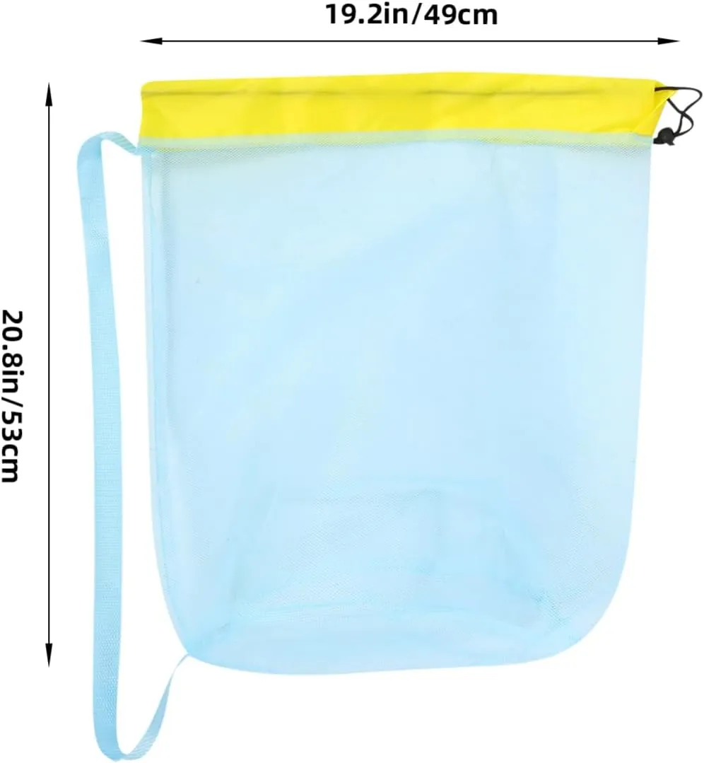 Toy Storage Bag Portable Mesh Carrying Pouch for Boy Girl Sand Toys Swimwear anthropomorphism Impressionism philology contain Shells Lightweight Drawstring Organizer for GALPADA 2pcs Beach 