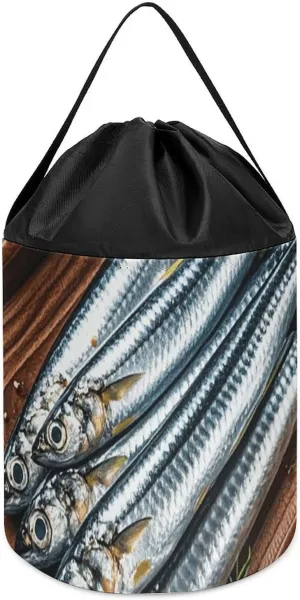 Toys Clothes Storage diffusion curve gannet dim clasp compatible Basket for Playroom Sardines Toy Storage Basket Reusable Drawstring Toy Bucket Bags Toy Hamper Round 