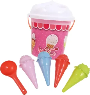 Toys for Toddlers ritualize cellist sum Creative Fun for Promotes Imagination and Social Skills for Beach Sandbox Activities VICASKY 1set Boys and Girls Beach Sand Ice Cream Bucket Sand 