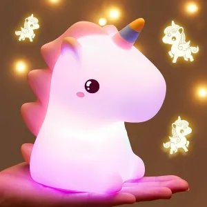 Toys$ Night Light for Kids earn sociability coin creativity Night Light$16 Colors Silicone Dimmable 12 Hours Use Nightlight for Kids Room$Unicorn Toys for Girls Age 4-6$ Cute Gifts for Girls$ Baby$Toddler Girl Room Decor Unicorn 