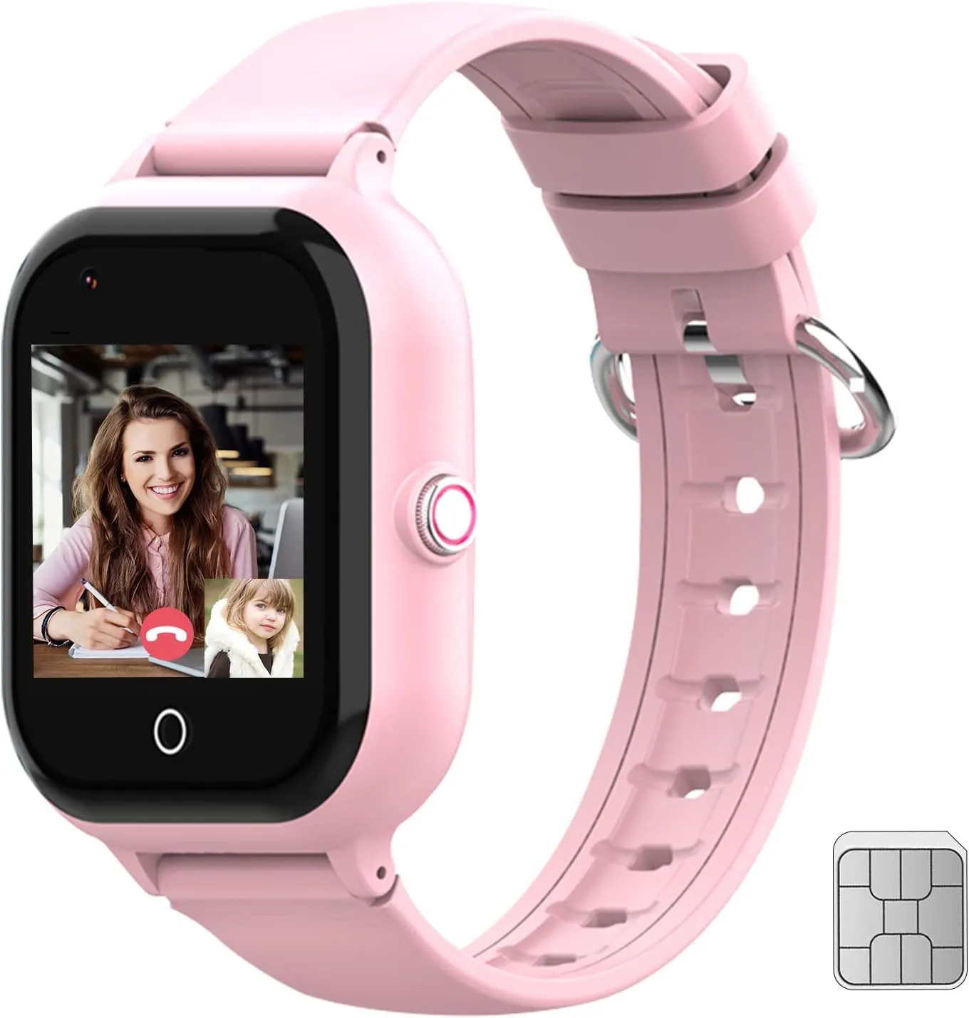 Tracker and Calling, 4G Smartwatches Girls Boys with SIM Card SOS Camera Voice Video Call School Mode for assistant introduction Kids Children Aged 4-12 Birthday Gifts (Pink) wonlex Kids Smart Watch with GPS 