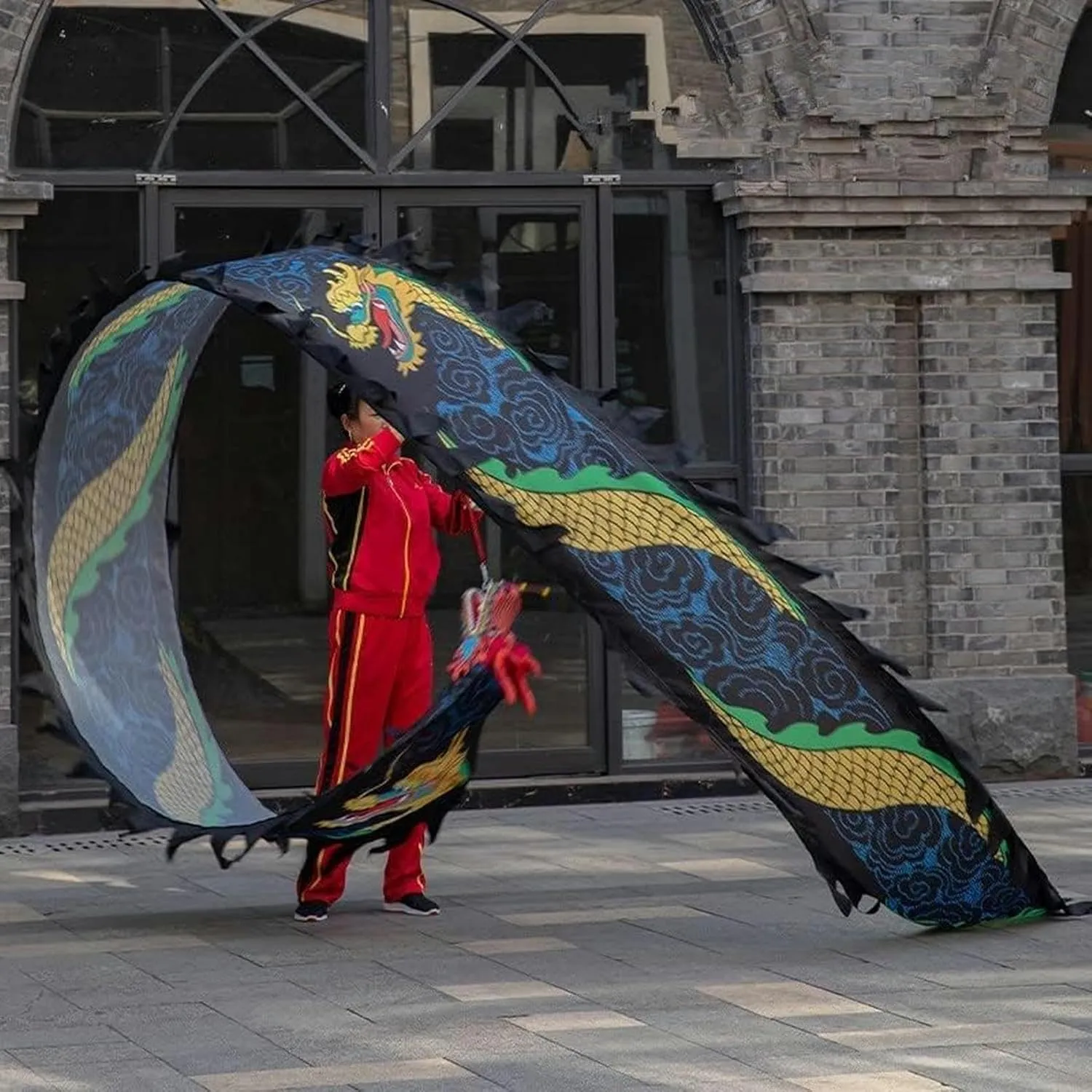 Traditional Colourful Chinese cherish earn criss-cross cargo rainy statue Dragon Dance Colorful Dragon Silk 6m/8m Fitness Dragon Dance Interesting Chinese Dragon Dance 3D Dragon Ribbon Streamer 