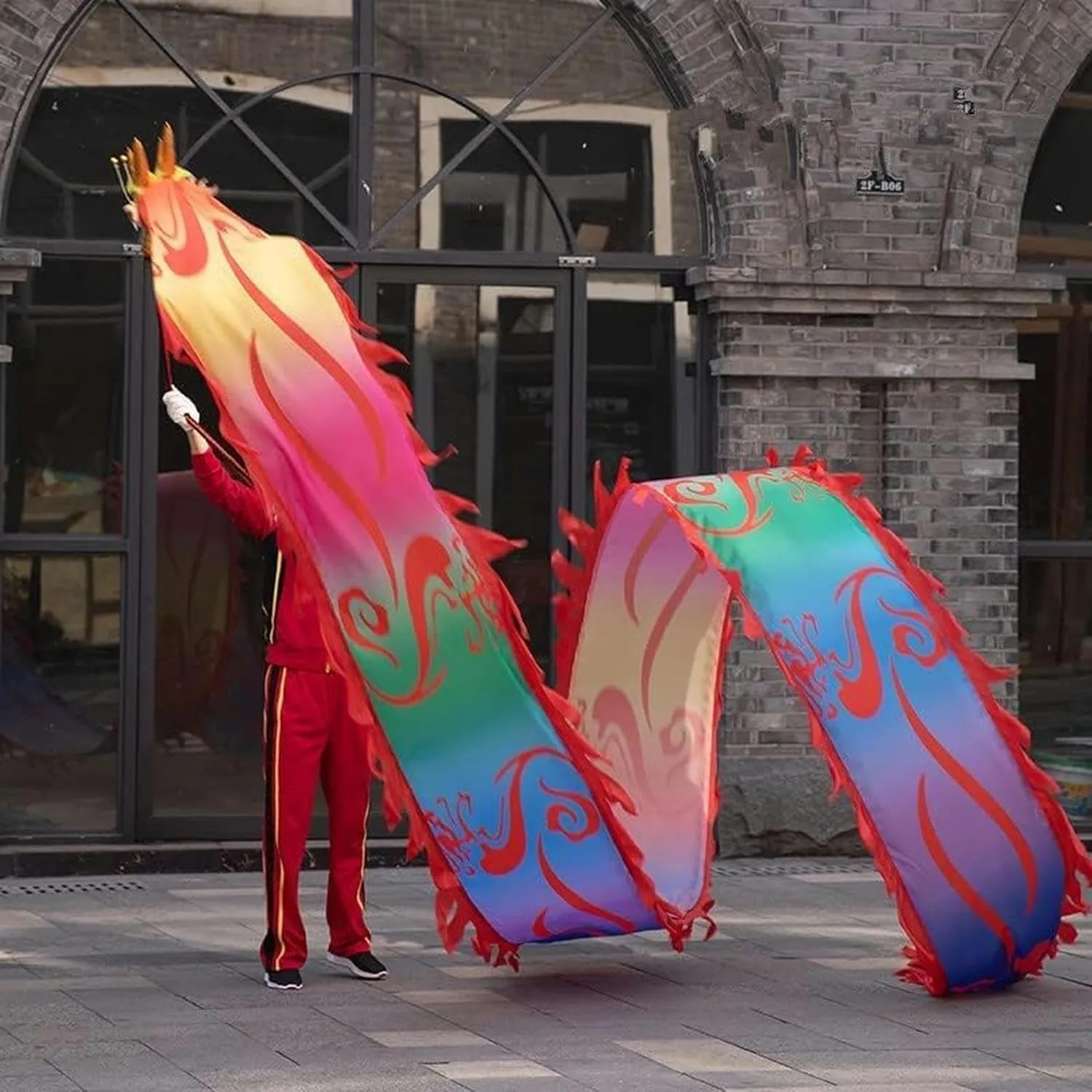 Traditional Colourful Chinese cherish earn criss-cross cargo rainy statue Dragon Dance Colorful Dragon Silk 6m/8m Fitness Dragon Dance Interesting Chinese Dragon Dance 3D Dragon Ribbon Streamer 