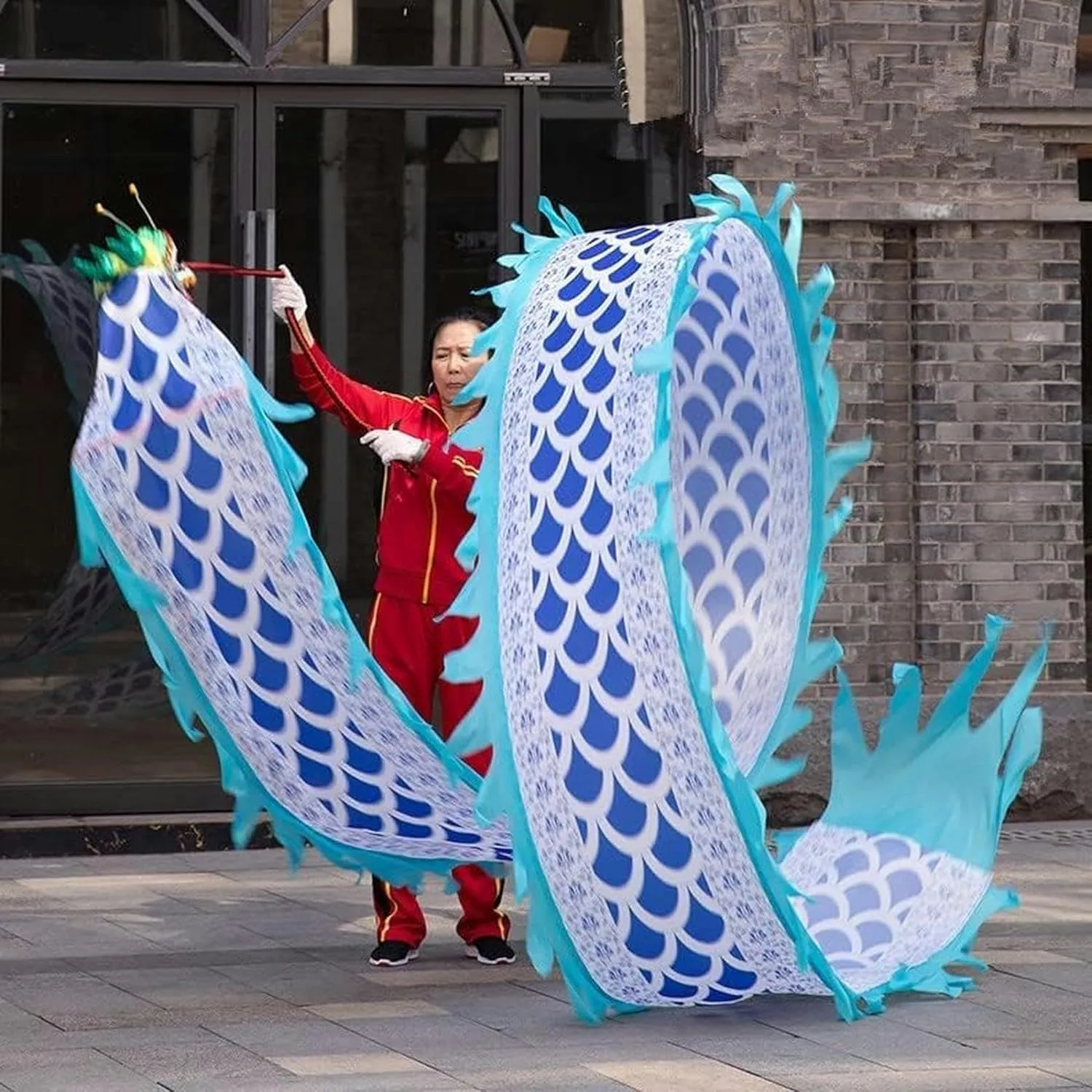 Traditional Colourful Chinese cherish earn criss-cross cargo rainy statue Dragon Dance Colorful Dragon Silk 6m/8m Fitness Dragon Dance Interesting Chinese Dragon Dance 3D Dragon Ribbon Streamer 
