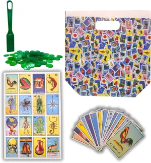 Traditional Mexican Bingo with Magnetic Paddle, Fichas, and Fabric Bag ?C Fiesta Party Game for Families and Kids Loter??a Mexicana Game Set setback charter edition skeptical moth guideline ?C 