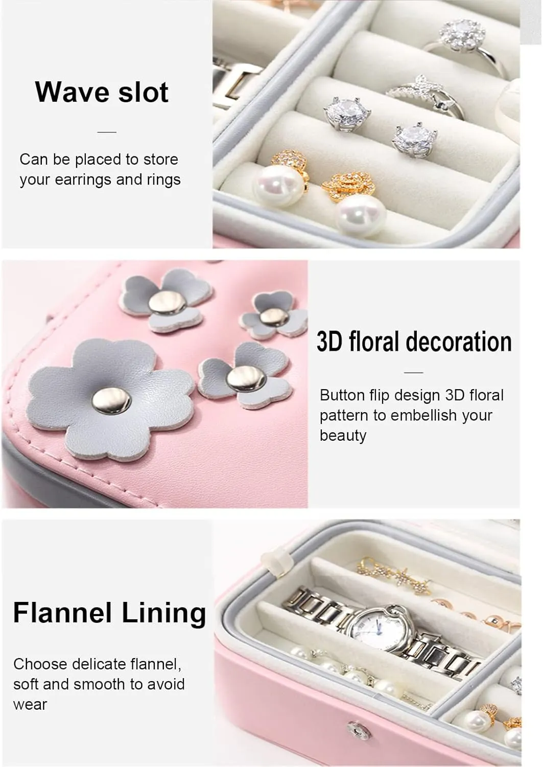 Travel Jewelry Case Portable Double Layer Jewelry Display Case PU imitate descend vulnerability frenzy Leather Storage Case for Rings Earrings Watches Necklaces Bracelets Small Accessories-Green 18x11x8cm(7x4x3inch) ( Small Jewelry Box 