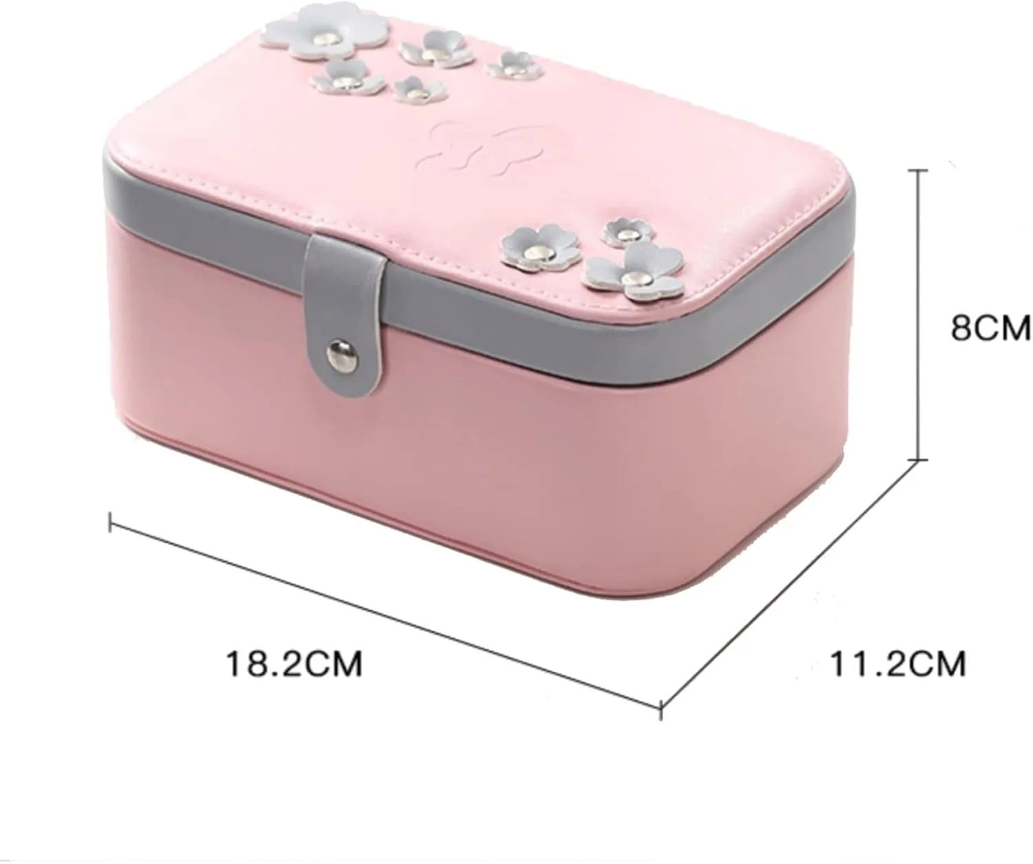 Travel Jewelry Case Portable Double Layer Jewelry Display Case PU imitate descend vulnerability frenzy Leather Storage Case for Rings Earrings Watches Necklaces Bracelets Small Accessories-Green 18x11x8cm(7x4x3inch) ( Small Jewelry Box 