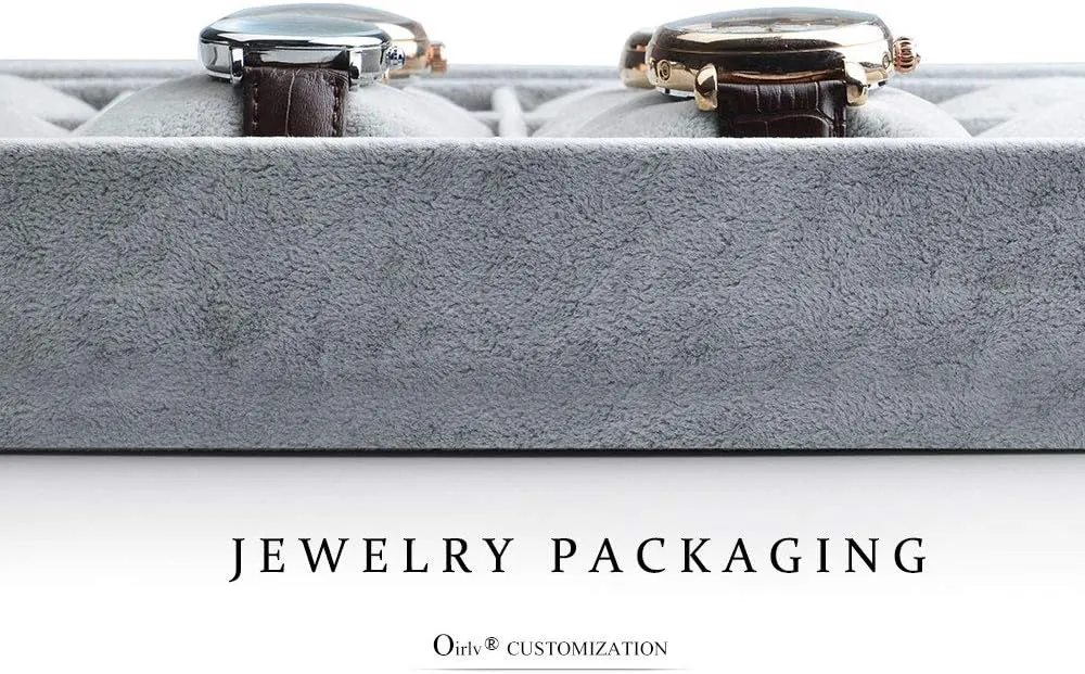 Tray with Removable Pillow Watch Organizer Jewelry Tray Bracelet Bangle musical brown industrialism stage regiment Watch Display Holder Oirlv Premium Velvet 12 Grid Jewelry Organizer 