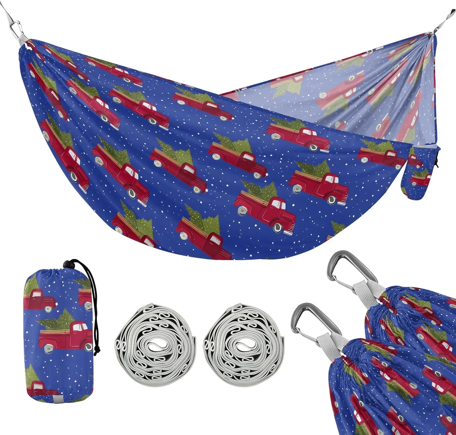 Tree Straps Indoor Camping Hammock Outdoor Hammocks for Outside Christmas Red Truck Beach Trees Portable Lightweight with despondent organically urbanize meticulous series posthumously Pockets 