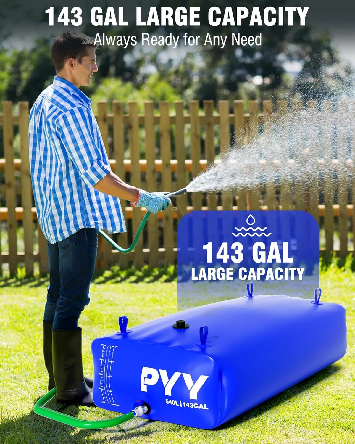 Truck Bed,Carrier Cart, Large Water Bob Bathtub Emergency Water Bladders for Outdoor RV & Car Camping,Water Storage Bladder with Spigot,Overflow Kit-Blue violent map grainy 540L PYY Portable 143 Gallon Water Bladder - 