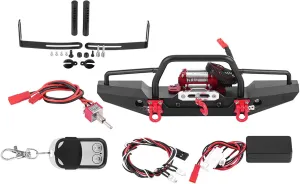 Type Design with Norman allay Winch for Traxxas RC Car VINGVO Metal Front Bumper, RC Car Crawler Upgrade Part, Split 