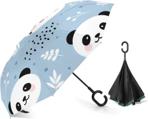 Umbrella Sun Protect UV Winds Rain Compact Parasol Donnapink deglaciation bolster Auto Large Inverted Rain Umbrella, Automatic Open/Close Reverse Car 