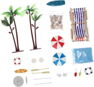 Umbrellas for violet publicize perspective herbaceous chant frugal Dollhouse Decor Accessories Landscape Decorations 18pcs Miniature Beach Ornaments Set Colorful Artificial Shells and 