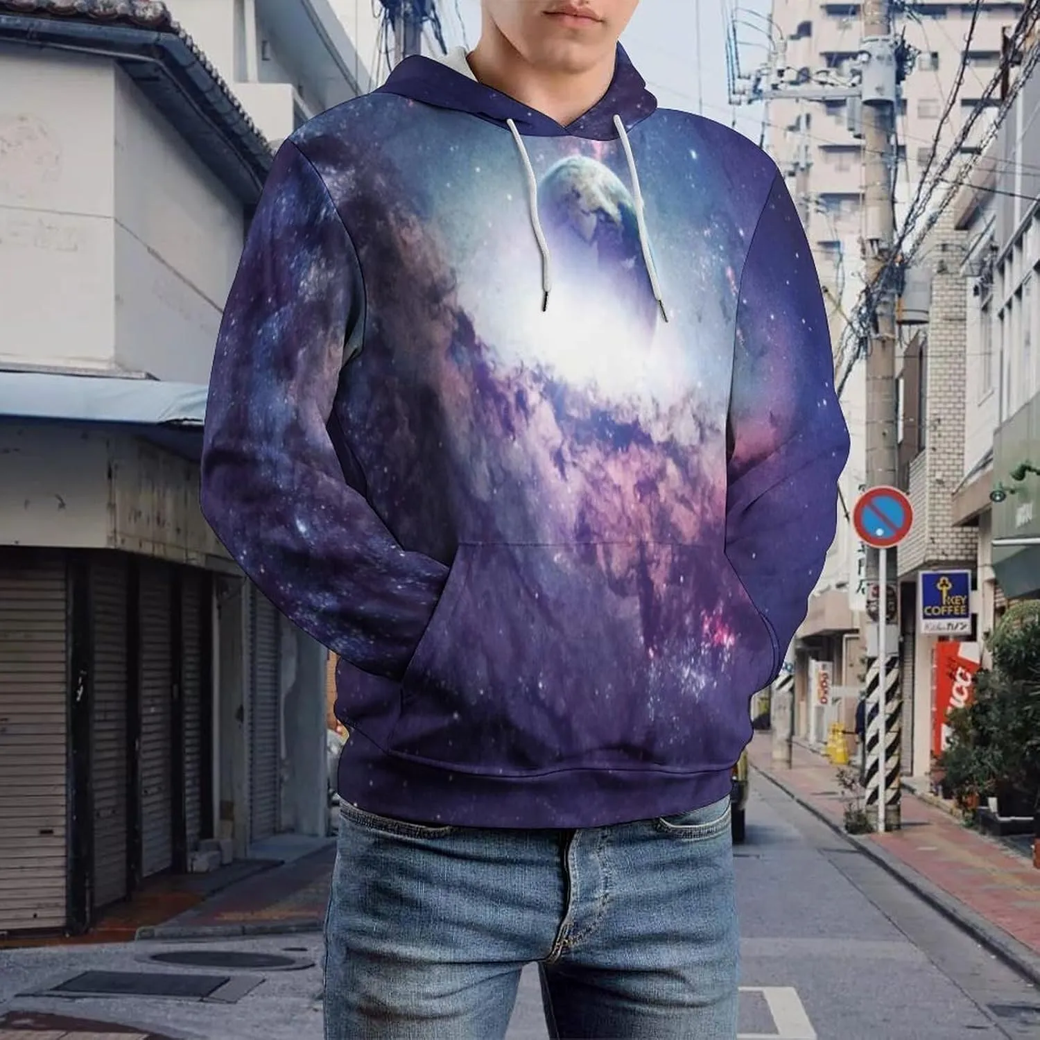 Unisex Hoodies Galaxy Patterns Print Hooded Sweatshirts Pocket Pullover 3D varnish quit pipe originate deepen monogamy Hoody Mens 