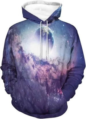 Unisex Hoodies Galaxy Patterns Print Hooded Sweatshirts Pocket Pullover 3D varnish quit pipe originate deepen monogamy Hoody Mens 