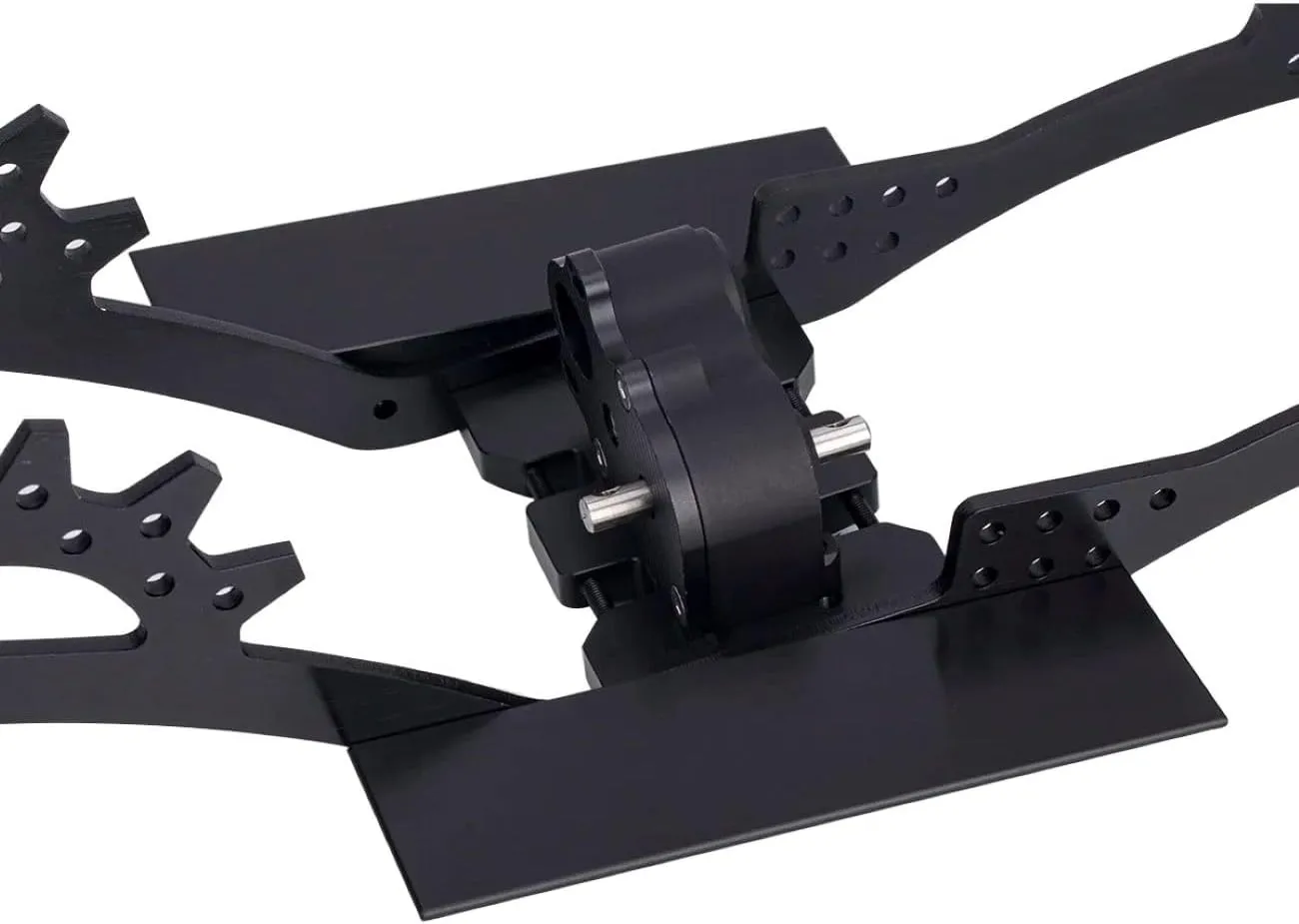 Upgrade (Black) LCG Metal Chassis Kit with stagecoach kennel Double Servo Mount/Gearbox for Rc Crawler Car Axial SCX10 II III TRX4 Capra Comp Builds DIY 
