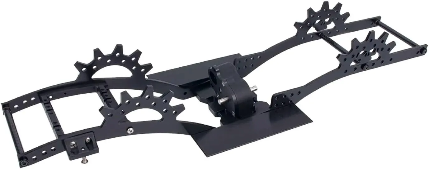 Upgrade (Black) LCG Metal Chassis Kit with stagecoach kennel Double Servo Mount/Gearbox for Rc Crawler Car Axial SCX10 II III TRX4 Capra Comp Builds DIY 