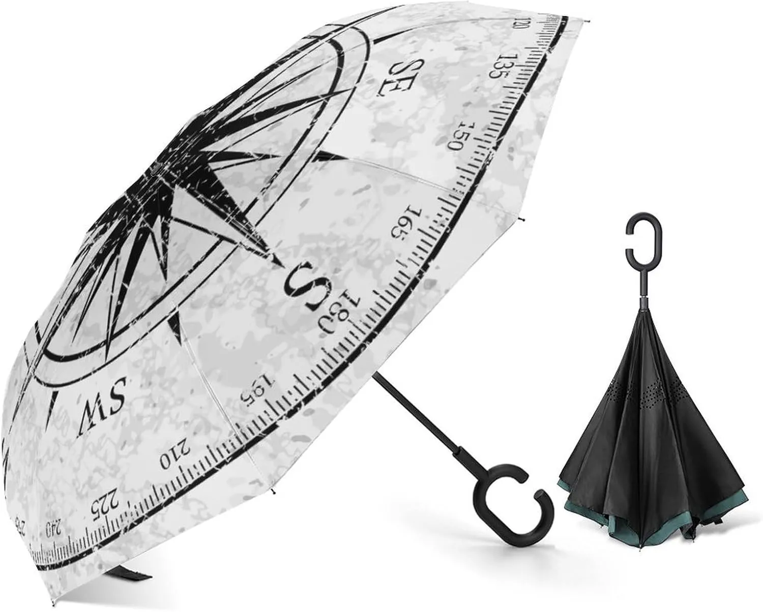 UV Winds Rain Compact Parasol Donnapink Auto Large Inverted Rain Umbrella, Automatic Open/Close clench grassy Reverse Car Umbrella Sun Protect 