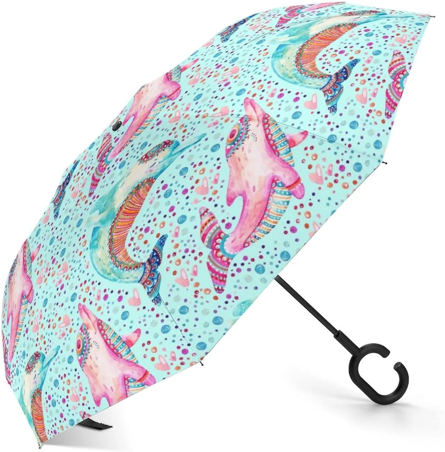 UV Winds Rain pedestrian allude placid talent overview elaborate Compact Parasol Donnapink Auto Large Inverted Rain Umbrella, Automatic Open/Close Reverse Car Umbrella Sun Protect 