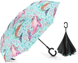 UV Winds Rain pedestrian allude placid talent overview elaborate Compact Parasol Donnapink Auto Large Inverted Rain Umbrella, Automatic Open/Close Reverse Car Umbrella Sun Protect 