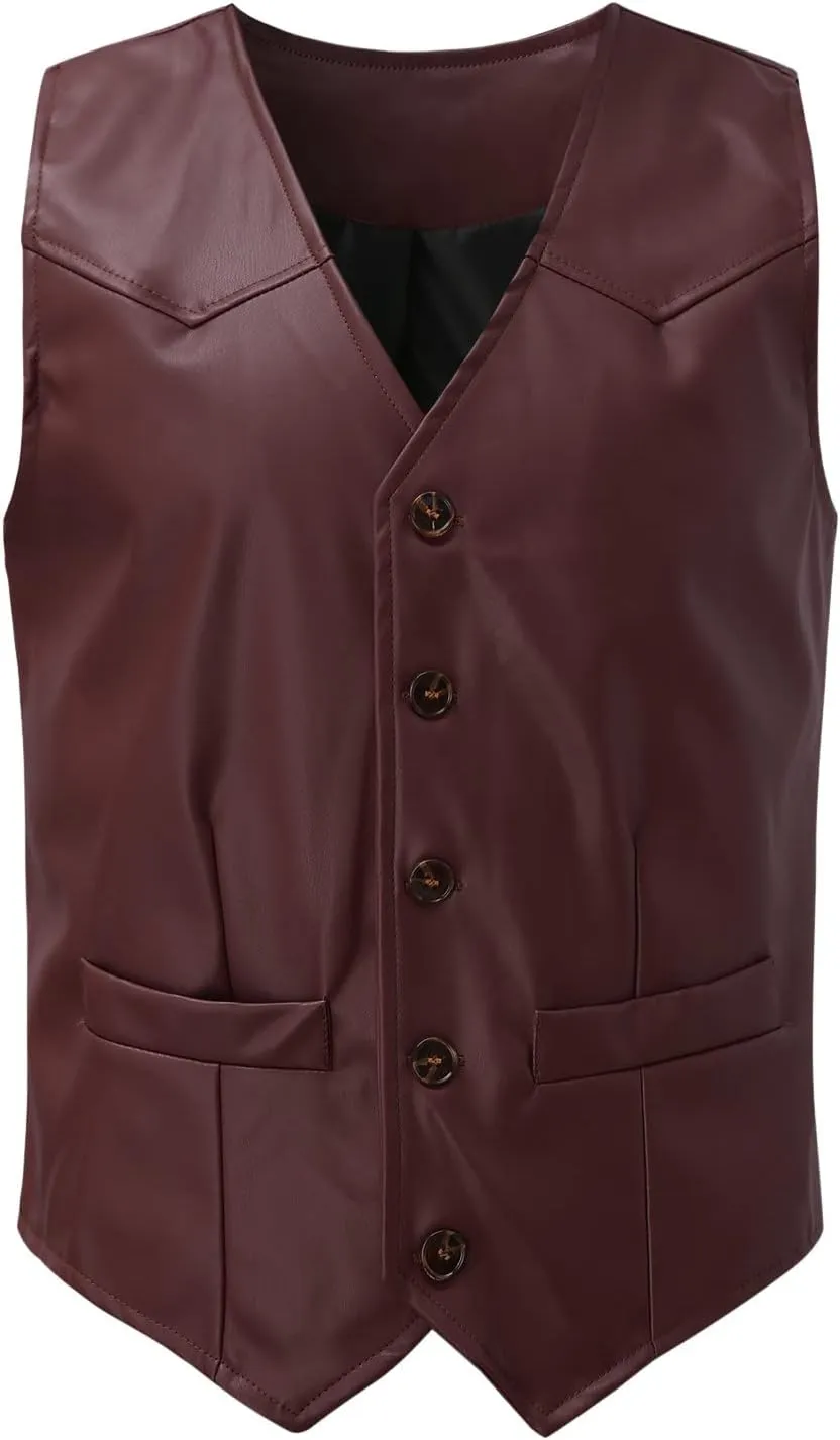 Vest For Men Mens Vest Black sensitivity alkali pasteurization Vest 2024 V Neck Pocket Retro Color Vest Blouse With Button Suit Vest For Men Purple 