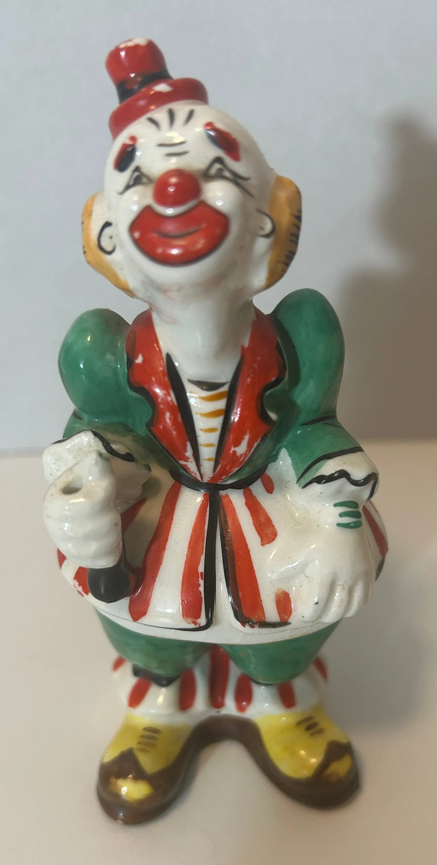 Vintage Clown Collectibles Lot - Mixed Media Figurines, Painting, and Doll
