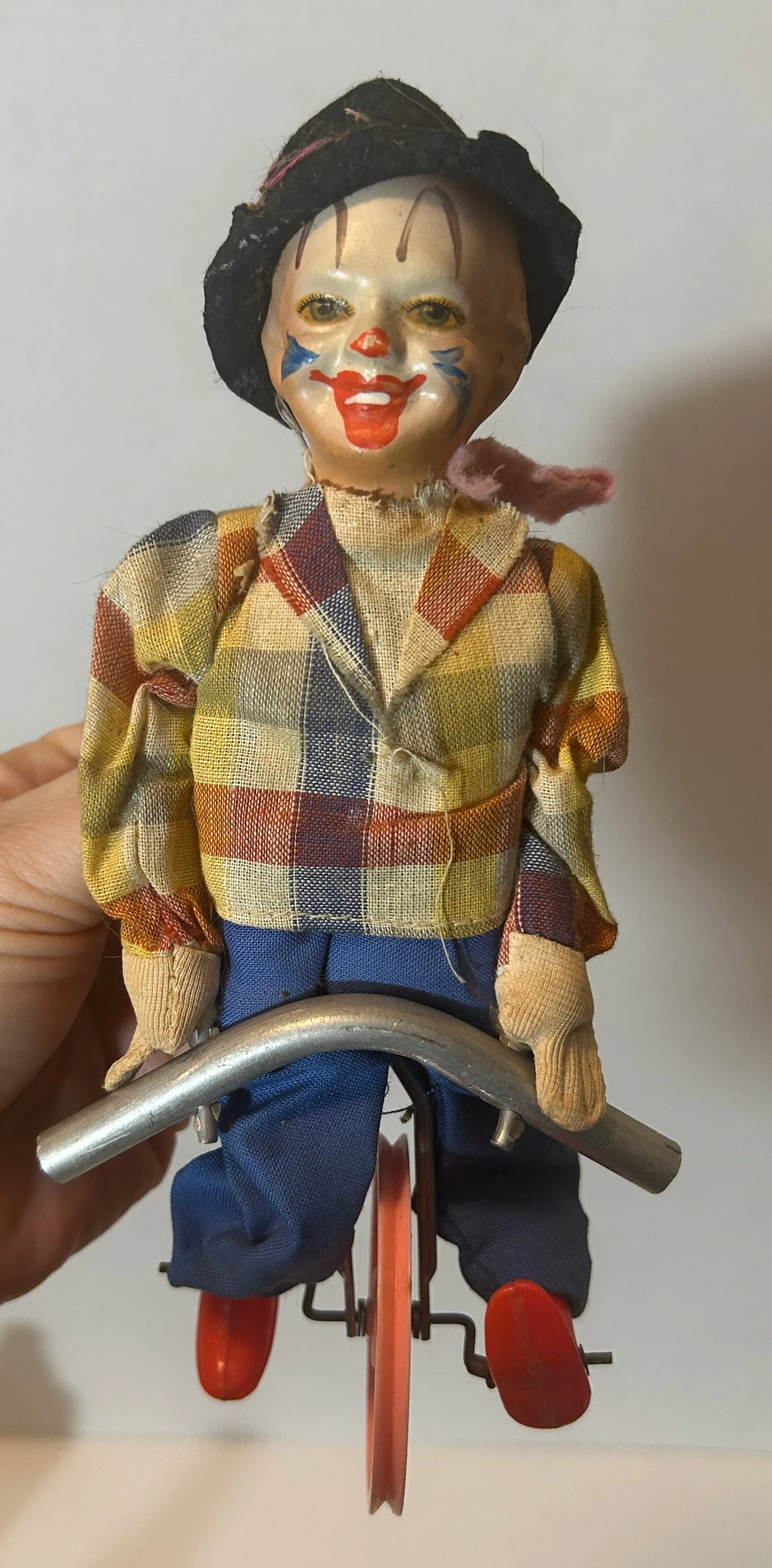 Vintage Clown Collectibles Lot - Mixed Media Figurines, Painting, and Doll