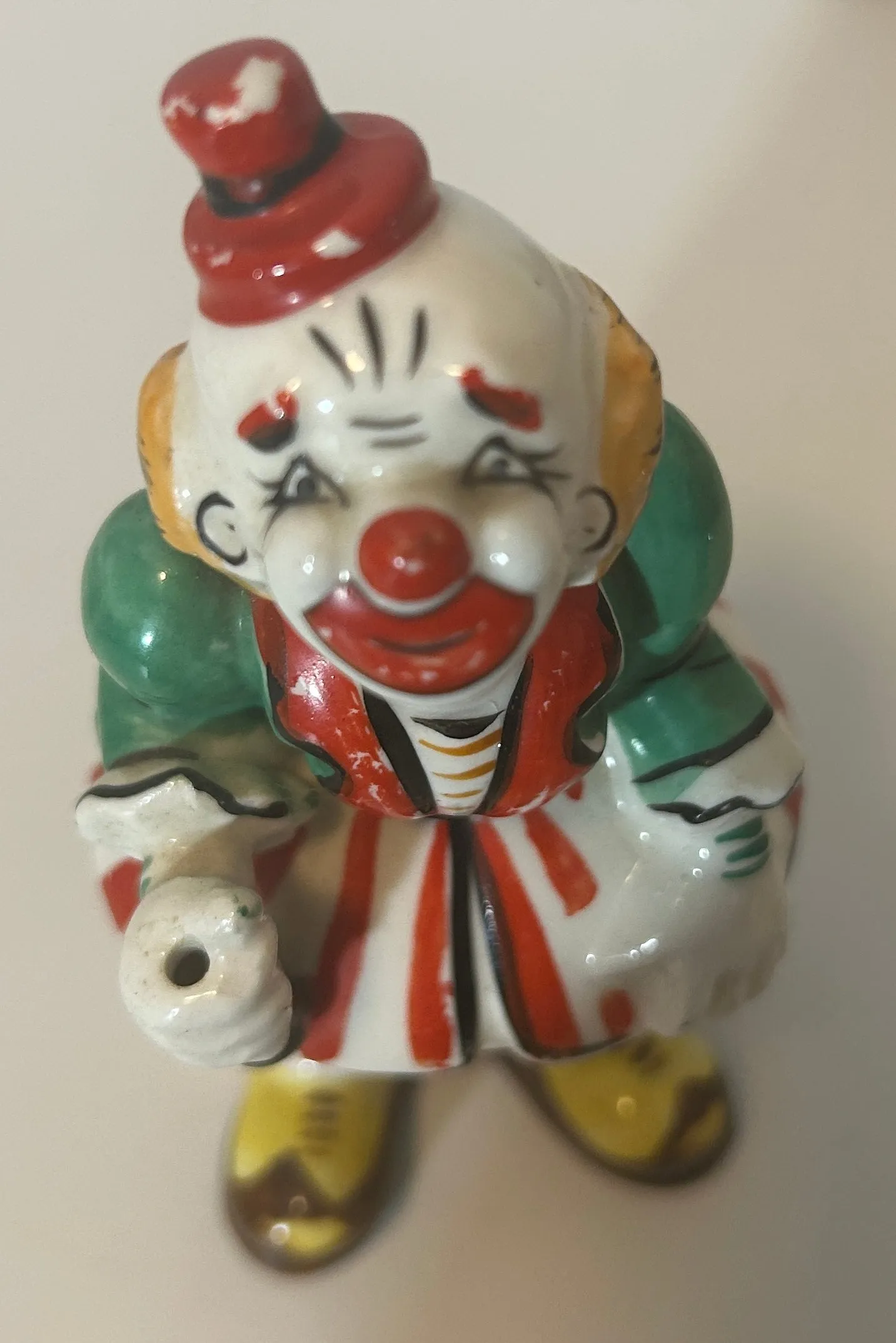 Vintage Clown Collectibles Lot - Mixed Media Figurines, Painting, and Doll