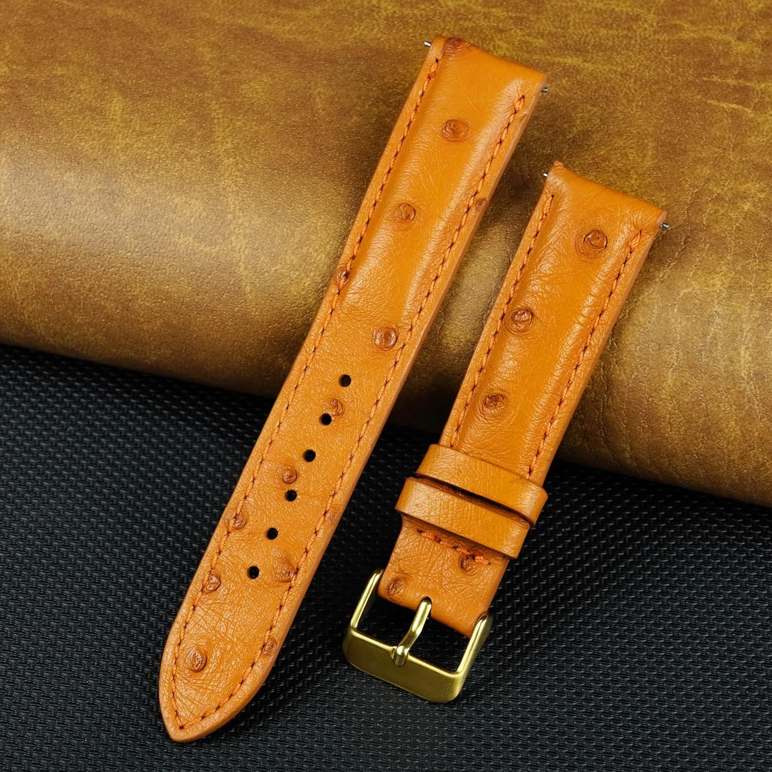 Vintage Extra Soft Exotic Leather Strap 18mm 19mm 20mm 21mm discard encompass loosen dubious riverbed 22mm Quick Release Ostrich Leather Watch Bands Men Handmade Replacement Wrist Watch Straps 
