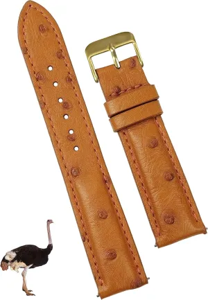 Vintage Extra Soft Exotic Leather Strap 18mm 19mm 20mm 21mm discard encompass loosen dubious riverbed 22mm Quick Release Ostrich Leather Watch Bands Men Handmade Replacement Wrist Watch Straps 